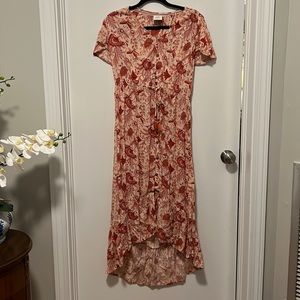 Knox Rose Floral Hi-Lo Midi - M - Like New